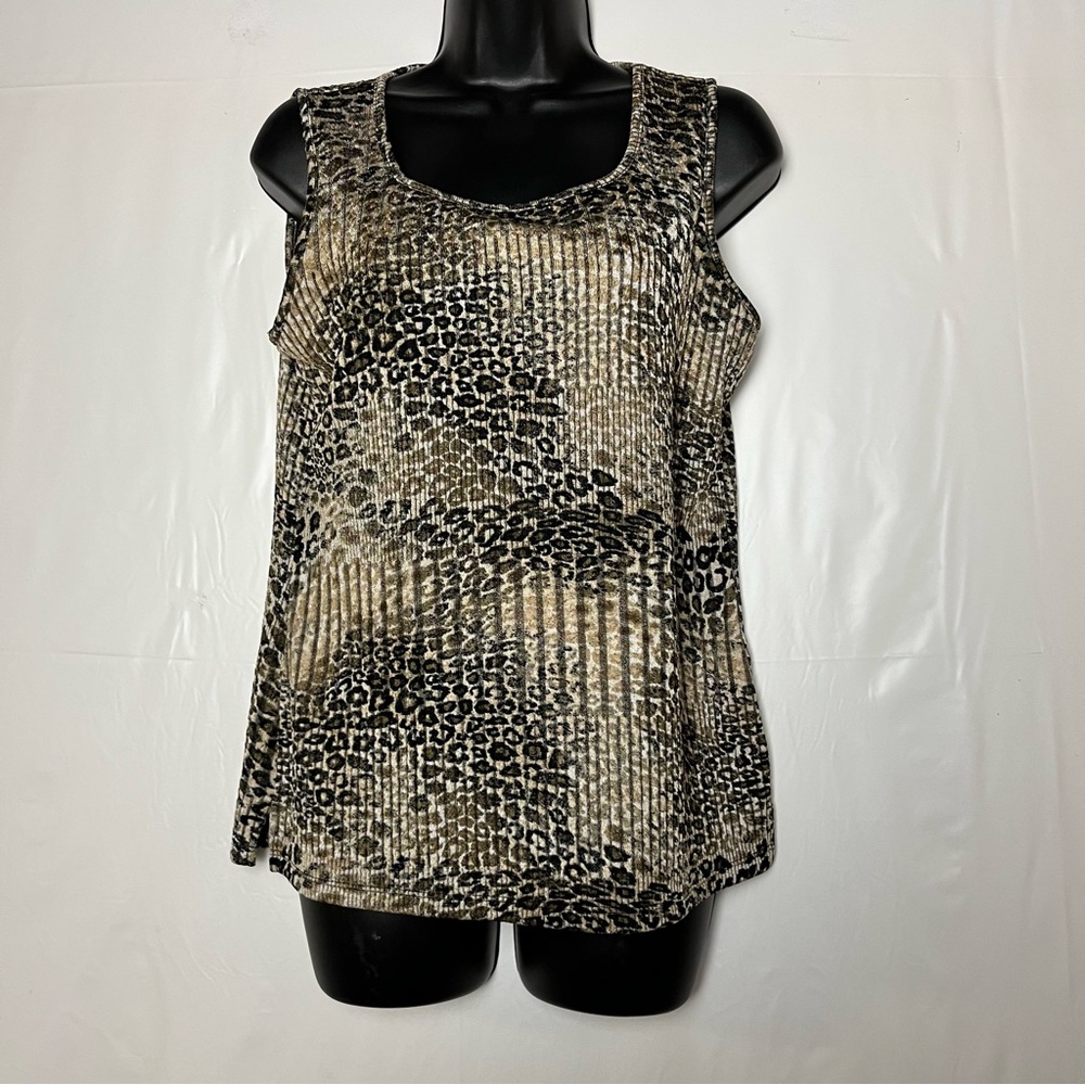 5/$30 Jasper women sleeveless stretch animal print blouse size small - Picture 6 of 15